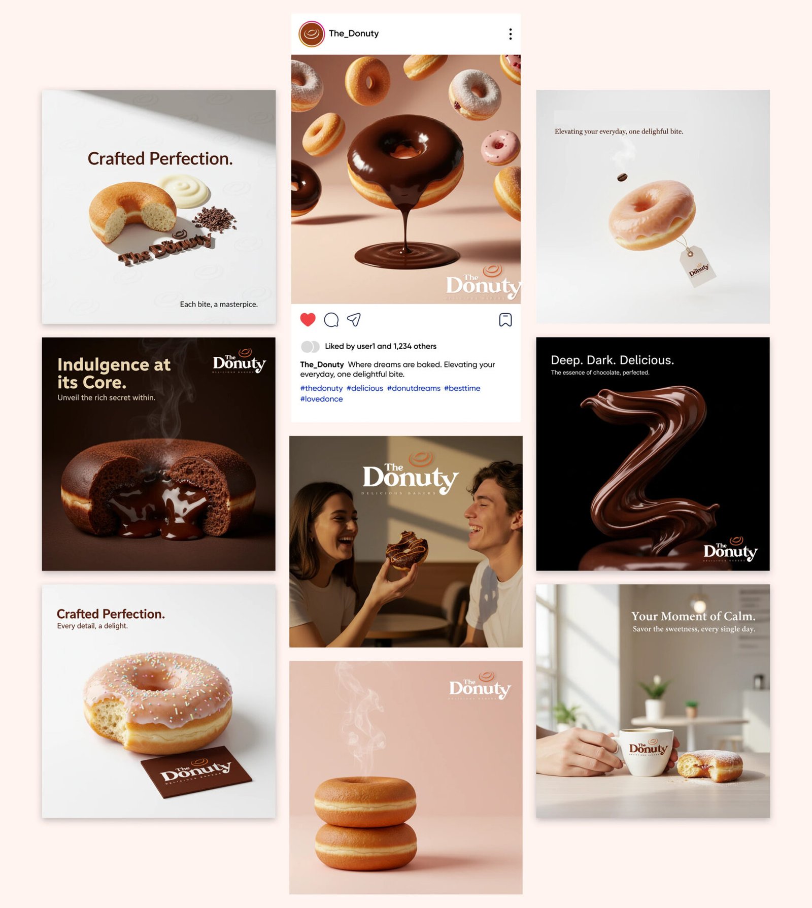 The Donuty Donut Cafe Bakery Brand Identity — design by We Define Net